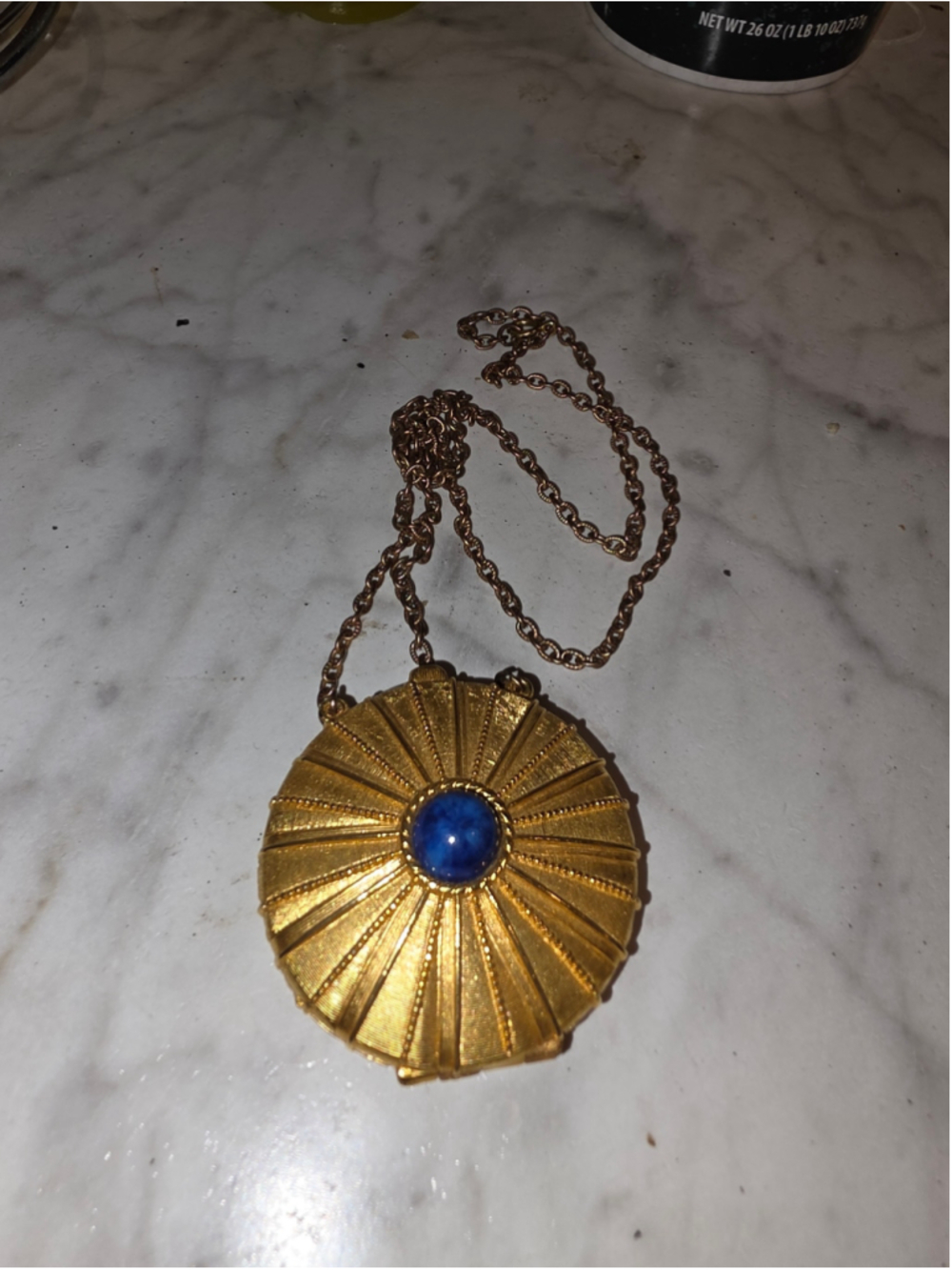 Vintage 1973 Estée Lauder Empire Youth-Dew Solid Perfume Pendant Necklace